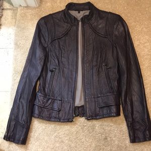 Steve Madden Women’s Leather Jacket Dark Purple